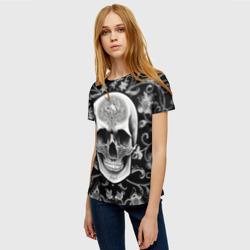 Женская футболка 3D Винтажный череп - фото 2