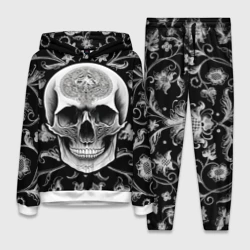 Женский костюм с толстовкой 3D Винтажный череп