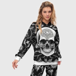 Женский костюм с толстовкой 3D Винтажный череп - фото 2