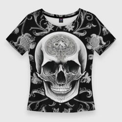 Женская футболка 3D Slim Винтажный череп