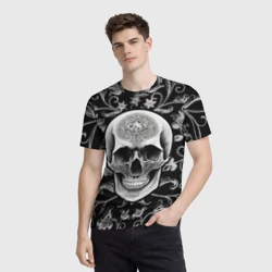 Мужская футболка 3D Винтажный череп - фото 2