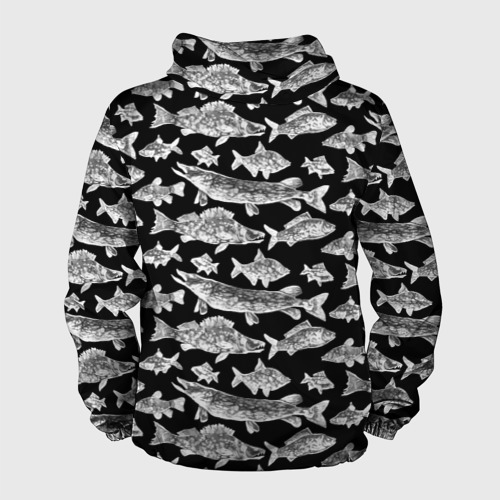 Мужская ветровка 3D Городской паттерн о рыбалке, цвет черный - фото 2
