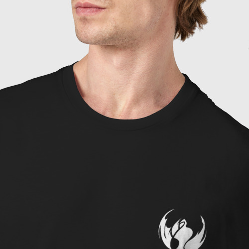 Мужская футболка хлопок Гильдия аджин - маленький логотип, цвет черный - фото 6