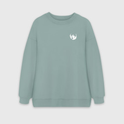 Женский свитшот oversize без начеса хлопок Гильдия аджин - маленький логотип