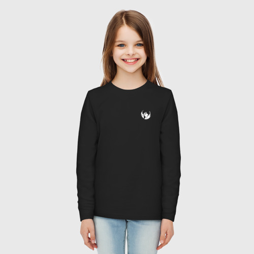 Детский лонгслив хлопок Гильдия аджин - маленький логотип, цвет черный - фото 5