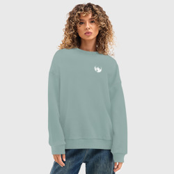 Женский свитшот oversize без начеса хлопок Гильдия аджин - маленький логотип - фото 2