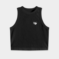 Женская укороченная майка-топ хлопок Гильдия аджин - маленький логотип