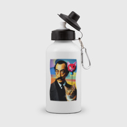 Бутылка спортивная Salvador Dali and cat - pop art