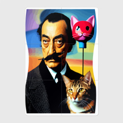 Магнитный плакат 2Х3 Salvador Dali and cat - pop art