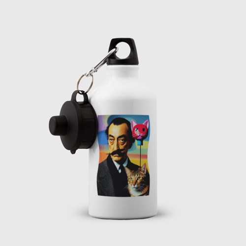Бутылка спортивная Salvador Dali and cat - pop art - фото 3