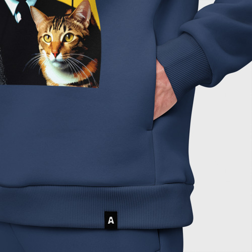 Мужской костюм oversize хлопок с принтом Salvador Dali and cat - pop art, фото #4