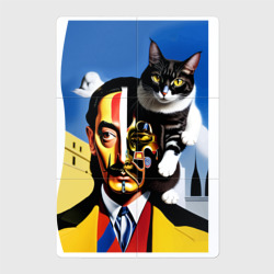 Магнитный плакат 2Х3 Salvador Dali and his cat - pop art  surrealism