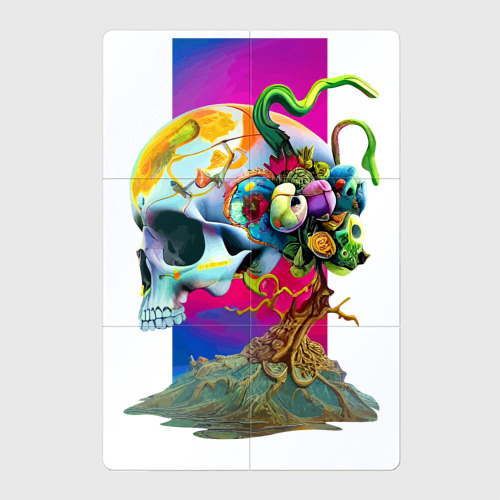 Магнитный плакат 2x3 с принтом Череп Сальвадора Дали - сюрреализм, вид спереди №1