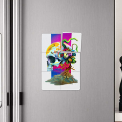 Плакат с принтом Череп Сальвадора Дали - сюрреализм для любого человека, вид спереди №4. Цвет основы: белый