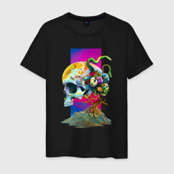 Череп Сальвадора Дали - сюрреализм – Мужская футболка хлопок с принтом купить со скидкой в -20%
