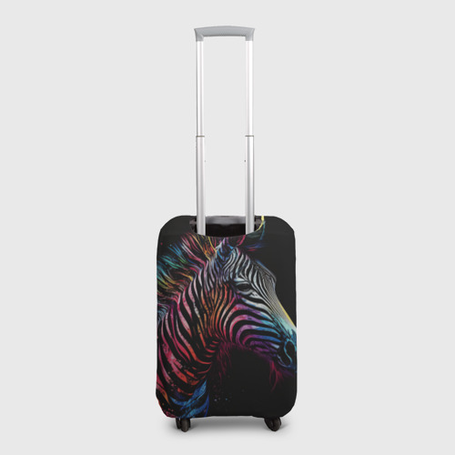 Чехол для чемодана 3D Разноцветная зебра на темном фоне, цвет 3D печать - фото 2