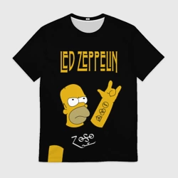 Мужская футболка 3D Led Zeppelin Гомер Симпсон рокер