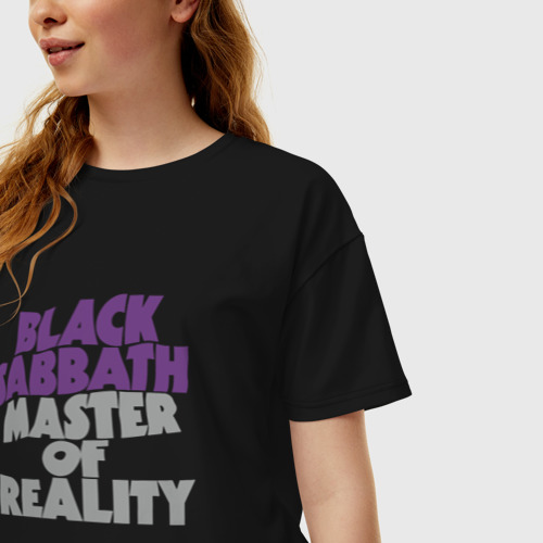 Женская футболка хлопок Oversize Black Sabbath Master of Reality, цвет черный - фото 3