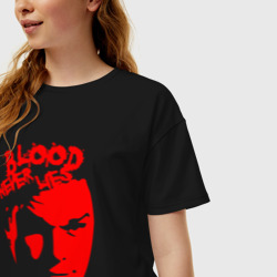 Женская футболка хлопок Oversize Кровь не врёт - фото 2
