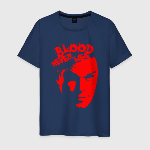 Мужская футболка из хлопка с принтом Кровь не врёт, вид спереди №1