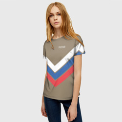 Женская футболка 3D Триколор - три полосы на песочном - фото 2