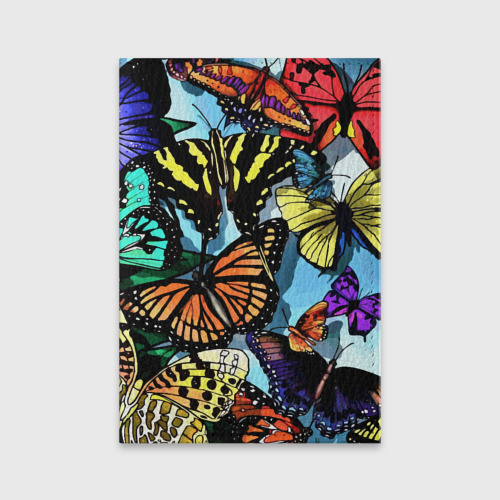 Обложка для паспорта матовая кожа Крылья багамской бабочки - летний узор, цвет красный