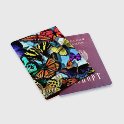 Обложка для паспорта матовая кожа Крылья багамской бабочки - летний узор - фото 2