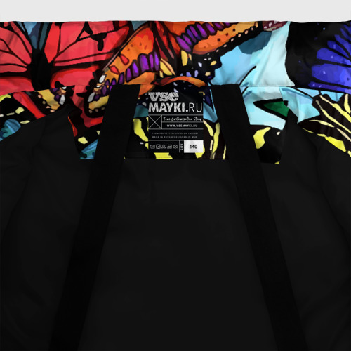 Зимняя куртка для мальчиков 3D Крылья багамской бабочки - летний узор, цвет черный - фото 7