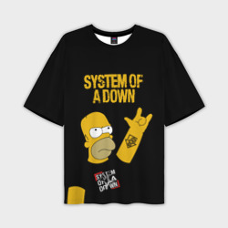 System of a Down Гомер Симпсон рокер – Футболка oversize 3D унисекс с принтом купить