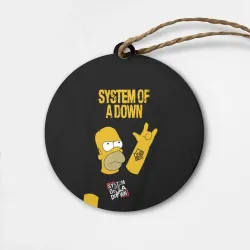 Деревянная игрушка круг System of a Down Гомер Симпсон рокер