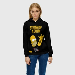 Женская толстовка 3D System of a Down Гомер Симпсон рокер - фото 2