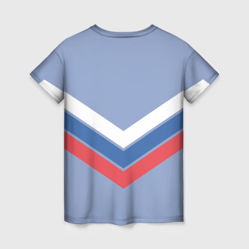 Женская футболка 3D Триколор - три полоски на голубом, цвет 3D печать - фото 2