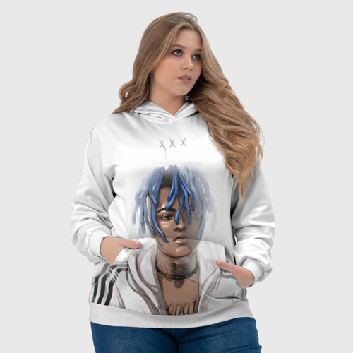 Женская толстовка 3D XXXTentacion - art, цвет 3D печать - фото 6