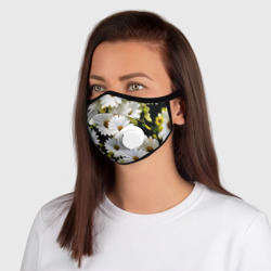 Маска из неопрена Белые цветы ромашки - летний паттерн - фото 2