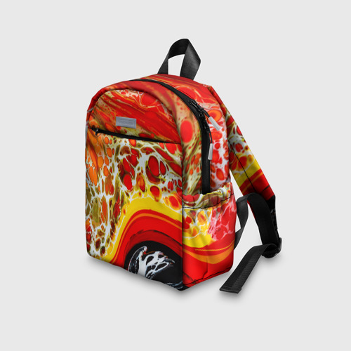 Детский рюкзак 3D Брызги краски - красные, оранжевые разводы - фото 5