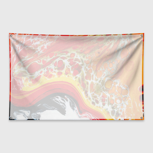 Флаг-баннер Брызги краски - красные, оранжевые разводы - фото 2