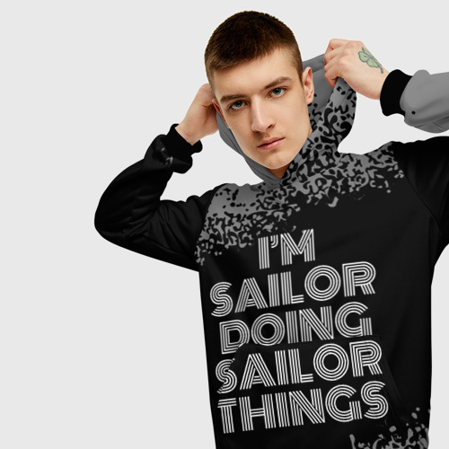 Мужская толстовка 3D с принтом I am sailor doing sailor things, вид сбоку #3
