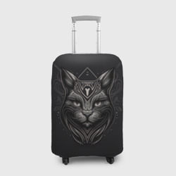 Чехол для чемодана 3D Чёрно-белый орнамент кота