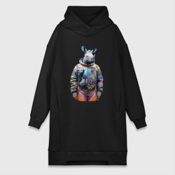 Платье-худи хлопок Rhino in fashionable spacesuit