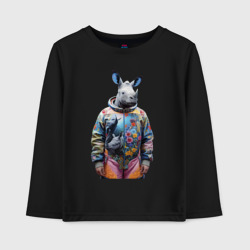 Детский лонгслив хлопок Rhino in fashionable spacesuit