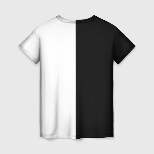 Женская футболка 3D с принтом Black - white, вид сзади #1