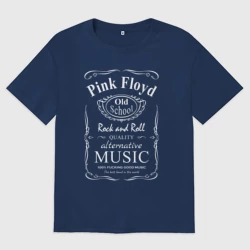 Мужская футболка хлопок Oversize Pink Floyd в стиле Jack Daniels