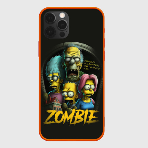 Чехол для iPhone 12 Pro Max с принтом Simpsons zombie, вид спереди #2