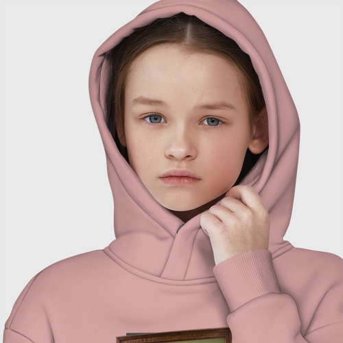 Детское худи Oversize хлопок Mona Simpson, цвет пыльно-розовый - фото 6