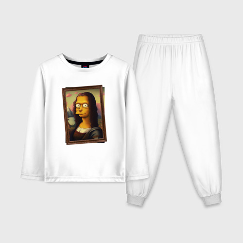 Детская пижама с лонгсливом хлопок Mona Simpson, цвет белый