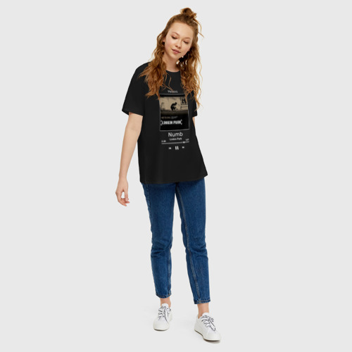 Женская футболка хлопок Oversize Linkin Park Numb, цвет черный - фото 5
