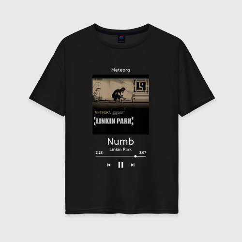 Женская футболка из хлопка оверсайз с принтом Linkin Park Numb, вид спереди №1