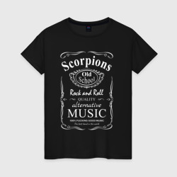 Женская футболка хлопок Scorpions в стиле Jack Daniels