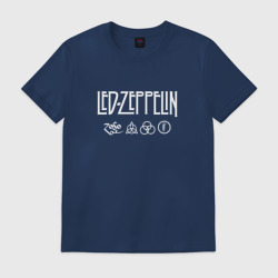 Мужская футболка хлопок Led Zeppelin символы