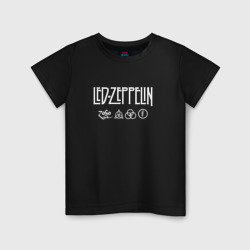 Детская футболка хлопок Led Zeppelin символы